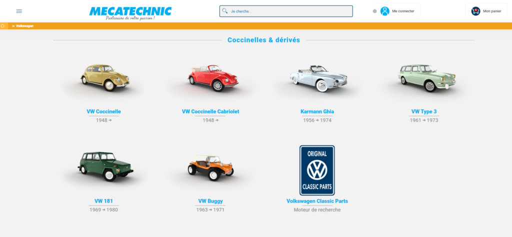 mecatechnic.com pieces detachees pour VW Karmann ghia